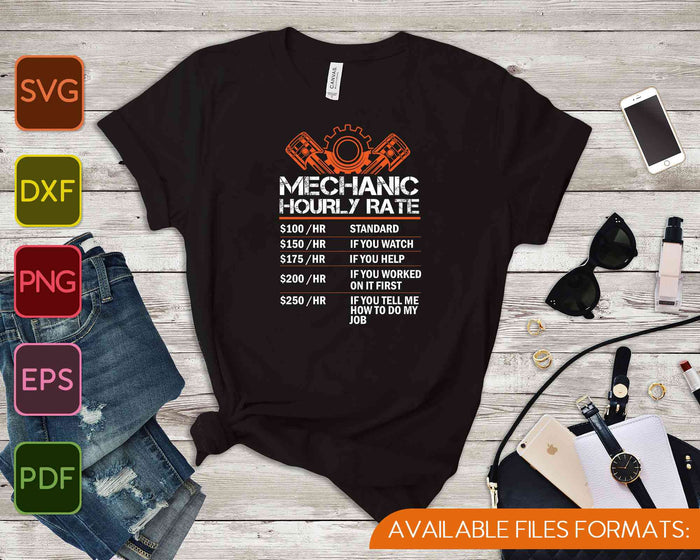 Funny Mechanic Hourly Rate Gift Shirt Design Labor Rates SVG PNG Cutting Printable Files Funny Mechanic Hourly Rate Gift Shirt Design Labor Rates SVG PNG Cutting Printable Files