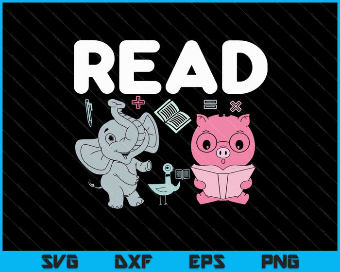 Funny Teacher Library Read Book Club Piggie Elephant Pigeons SVG PNG Files Funny Teacher Library Read Book Club Piggie Elephant Pigeons SVG PNG Files