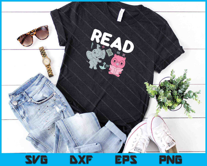 Funny Teacher Library Read Book Club Piggie Elephant Pigeons SVG PNG Files Funny Teacher Library Read Book Club Piggie Elephant Pigeons SVG PNG Files