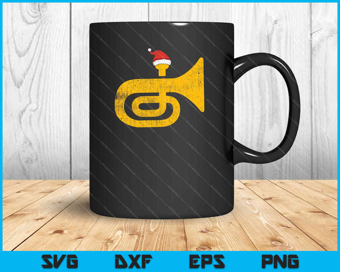 Grappige tuba kerstmuts schattig kerstcadeau SVG PNG snijden afdrukbare bestanden Grappige tuba kerstmuts schattig kerstcadeau SVG PNG snijden afdrukbare bestanden