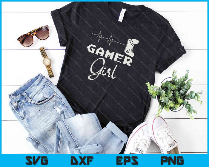 Gamer Girl Cute Heartbeat Gamer for Video Game Lovers SVG PNG Files Gamer Girl Cute Heartbeat Gamer for Video Game Lovers SVG PNG Files