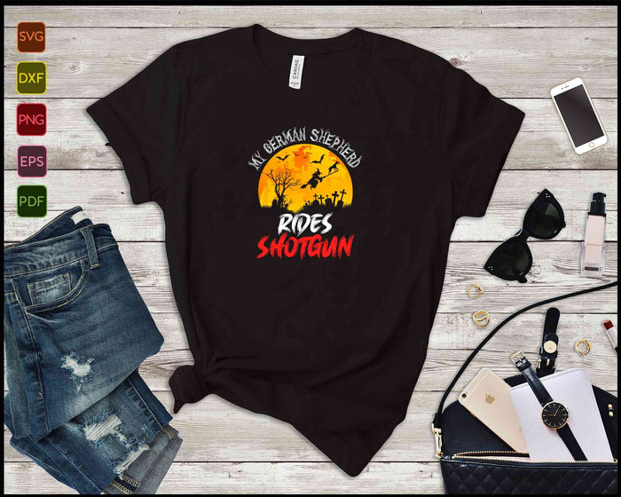 German Shepherd Rides Shotgun Dog Lover Halloween SVG PNG Cutting Printable Files German Shepherd Rides Shotgun Dog Lover Halloween SVG PNG Cutting Printable Files