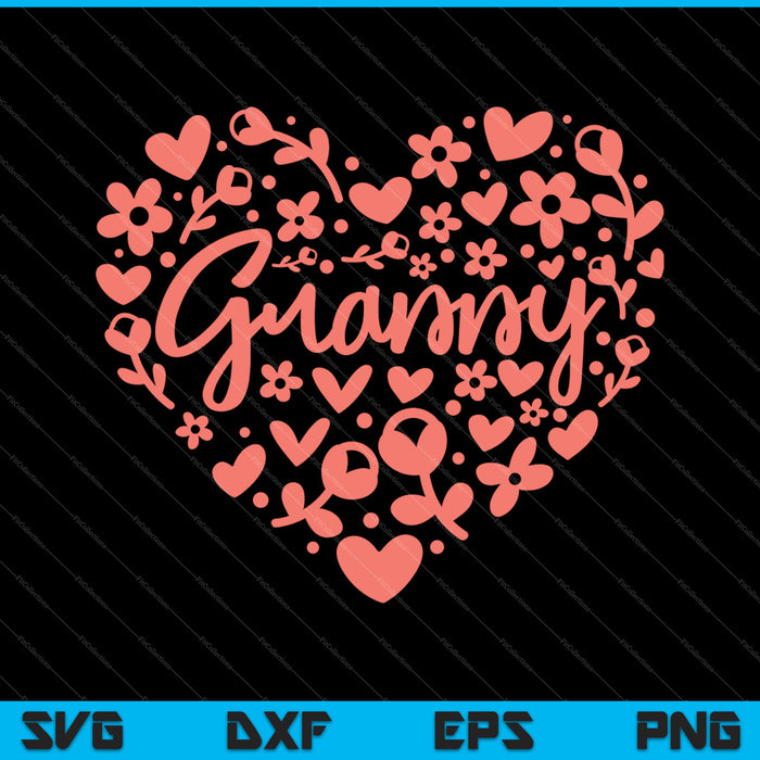 Oma Floral hart Happy Mother's Day liefde oma SVG PNG snijden afdrukbare bestanden Oma Floral hart Happy Mother's Day liefde oma SVG PNG snijden afdrukbare bestanden