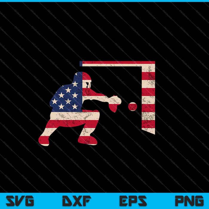 High School Baseball Catcher Gear American Flag SVG PNG Cutting Printable Files High School Baseball Catcher Gear American Flag SVG PNG Cutting Printable Files