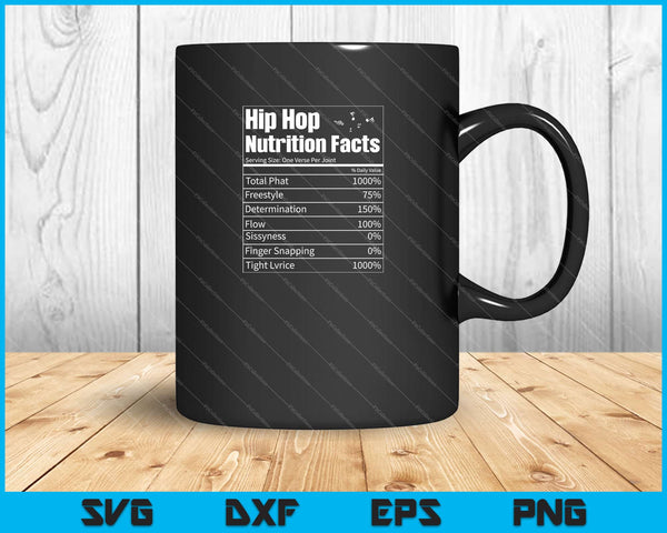 Hip Hop Nutrition Facts Music Sarcastic Humor Svg Cutting Printable Files