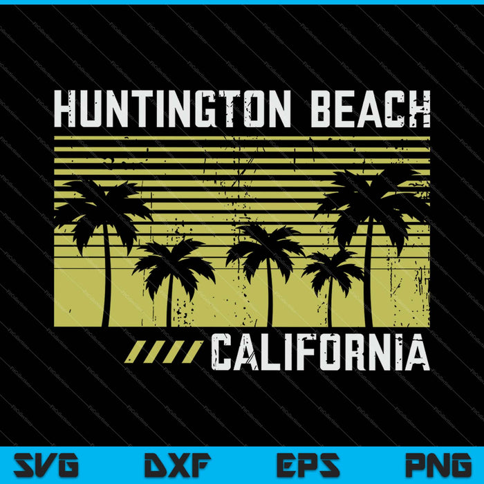 Huntington Beach California Retro SVG PNG Cutting Printable Files