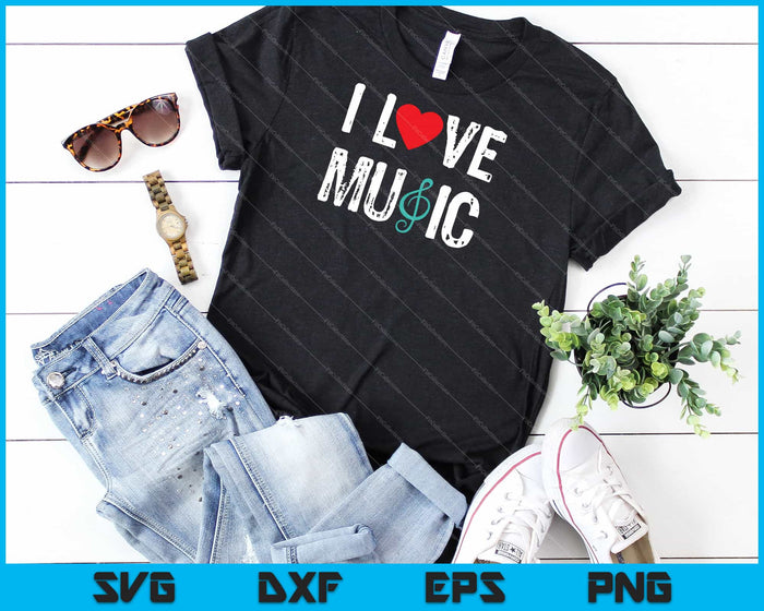 I love music note Svg Cutting Printable Files