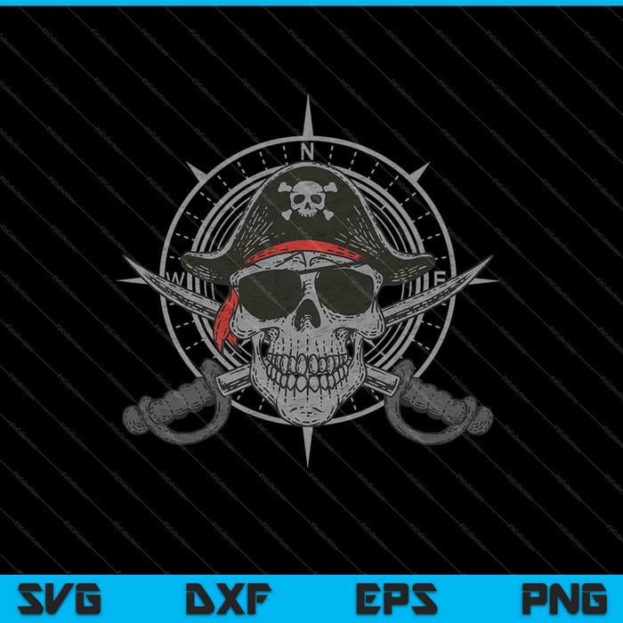 Jolly Roger Pirate Skull and Cutlasses Compass SVG PNG Cutting Printable Files Jolly Roger Pirate Skull and Cutlasses Compass SVG PNG Cutting Printable Files