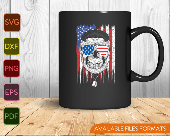 4 de julio Bandera Americana Cráneo Patriótico SVG PNG Cortando Archivos Imprimibles 4 de julio Bandera Americana Cráneo Patriótico SVG PNG Cortando Archivos Imprimibles