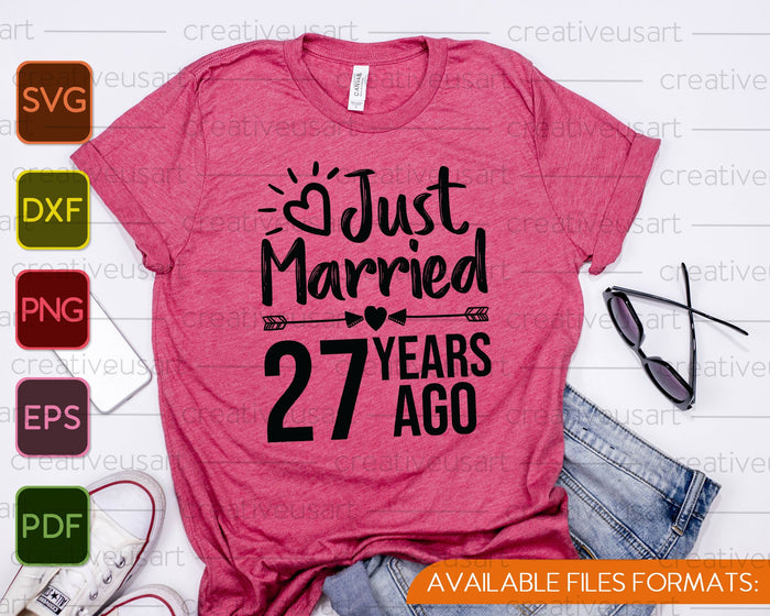 Just Married 27 Years Ago SVG PNG Cutting Printable Files Just Married 27 Years Ago SVG PNG Cutting Printable Files