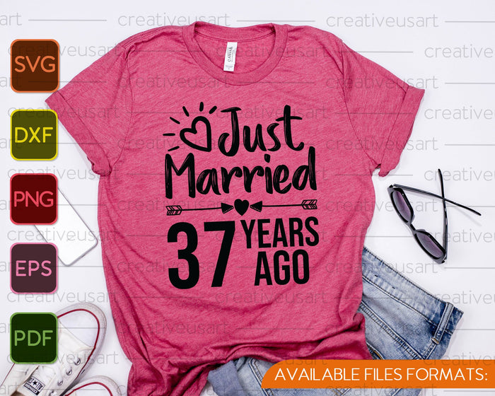 Just Married 37 Years Ago SVG PNG Cutting Printable Files Just Married 37 Years Ago SVG PNG Cutting Printable Files