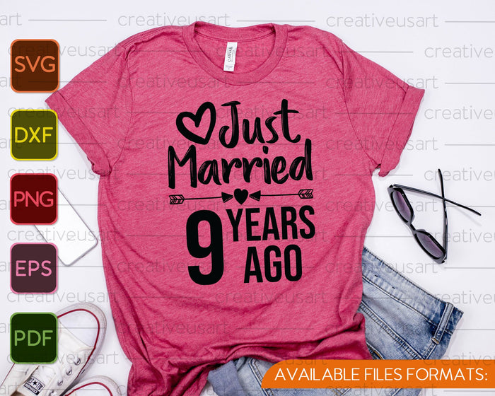 Just Married 9 Years Ago SVG PNG Cutting Printable Files Just Married 9 Years Ago SVG PNG Cutting Printable Files