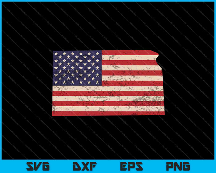 Kansas American Flag Vintage SVG PNG Cutting Printable Files Kansas American Flag Vintage SVG PNG Cutting Printable Files