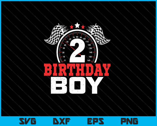 Racing Car Driver 2nd Birthday Boy SVG PNG Cutting Printable Files