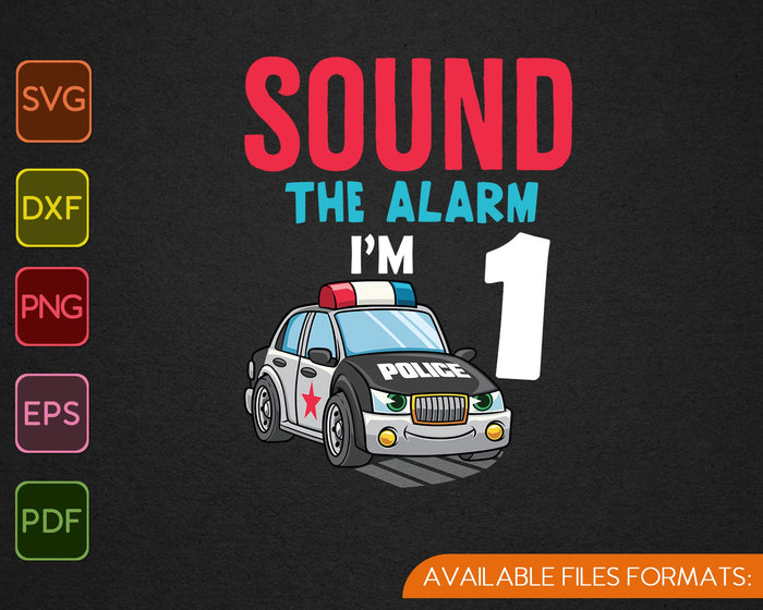 Kids Birthday Boy 1 Years Old Police Car SVG PNG Cutting Printable Files Kids Birthday Boy 1 Years Old Police Car SVG PNG Cutting Printable Files