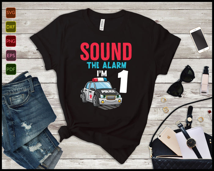 Kids Birthday Boy 1 Years Old Police Car SVG PNG Cutting Printable Files Kids Birthday Boy 1 Years Old Police Car SVG PNG Cutting Printable Files