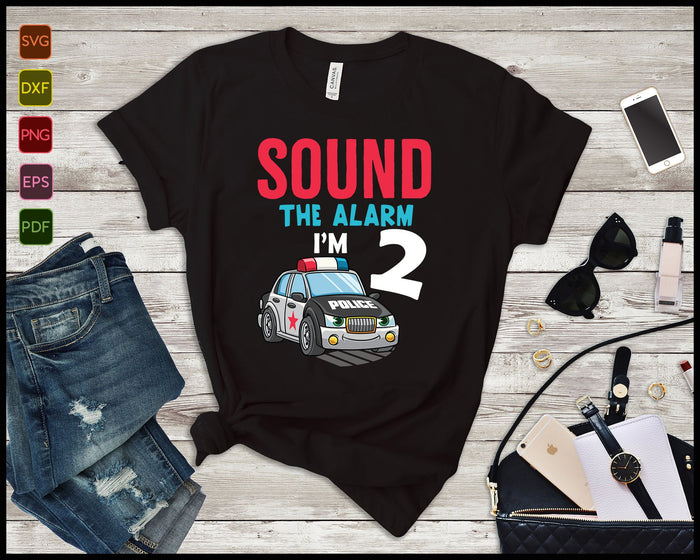 Kids Birthday Boy 2 Years Old Police Car SVG PNG Cutting Printable Files Kids Birthday Boy 2 Years Old Police Car SVG PNG Cutting Printable Files
