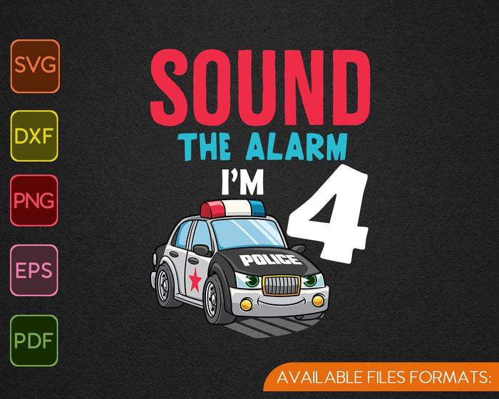 Kids Birthday Boy 4 Years Old Police Car Policeman Cop SVG PNG Cutting Printable Files Kids Birthday Boy 4 Years Old Police Car Policeman Cop SVG PNG Cutting Printable Files