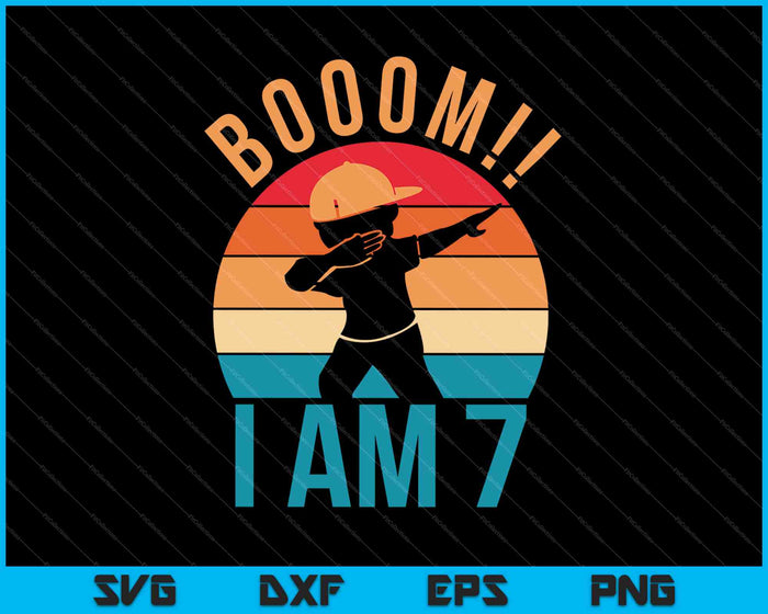 Niños Dabbing Cumpleaños Regalo Boom Soy 7 SVG PNG Cortar archivos imprimibles Niños Dabbing Cumpleaños Regalo Boom Soy 7 SVG PNG Cortar archivos imprimibles