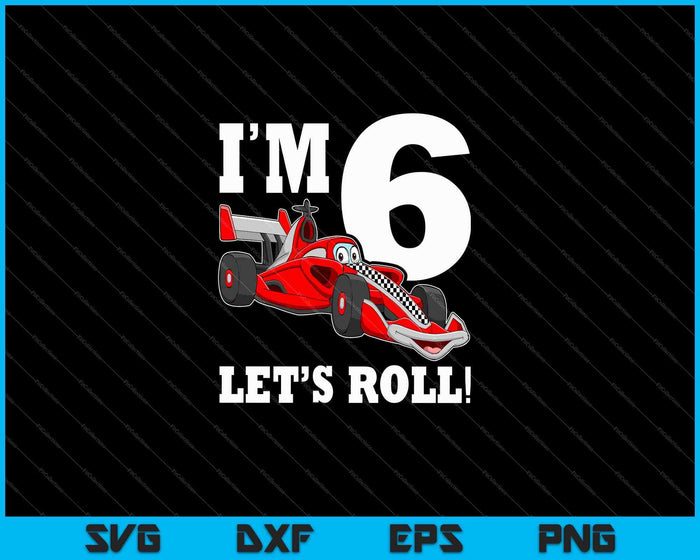 Kids Race Car 6th Birthday Boy Racing Car Driver SVG PNG Cutting Printable Files Kids Race Car 6th Birthday Boy Racing Car Driver SVG PNG Cutting Printable Files