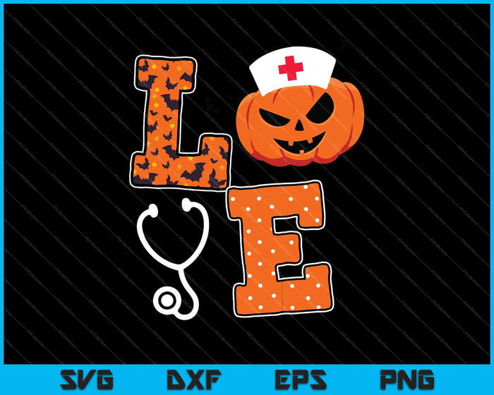 Liefde verpleegster Halloween SVG PNG snijden afdrukbare bestanden Liefde verpleegster Halloween SVG PNG snijden afdrukbare bestanden