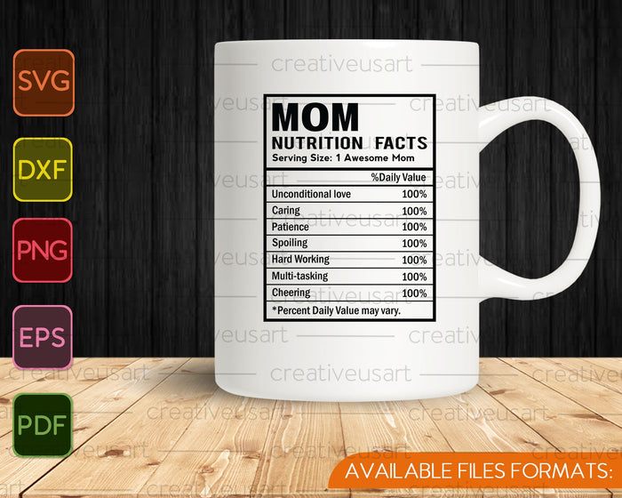 MOM Nutrition Facts Template SVG PNG Cutting Printable Files MOM Nutrition Facts Template SVG PNG Cutting Printable Files