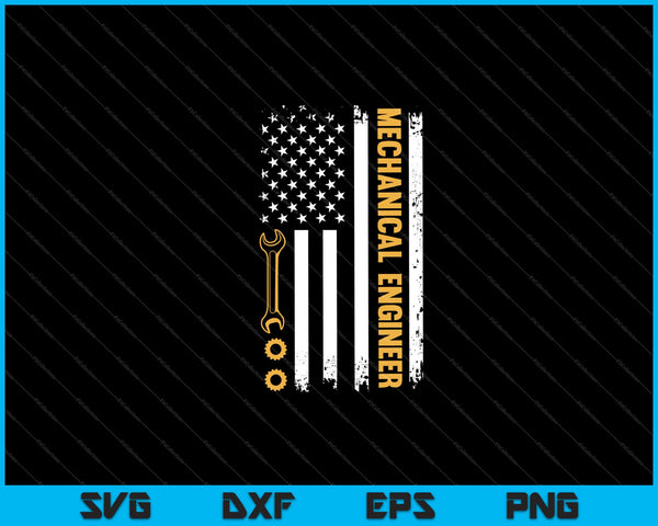 Mechanical Engineer USA Flag Svg Cutting Printable Files