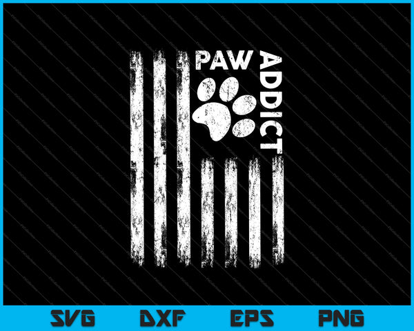 Paw Addict Long Sleeve Graphic SVG PNG Cutting Printable Files