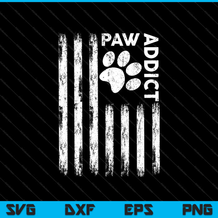 Paw Addict Long Sleeve Graphic SVG PNG Cutting Printable Files