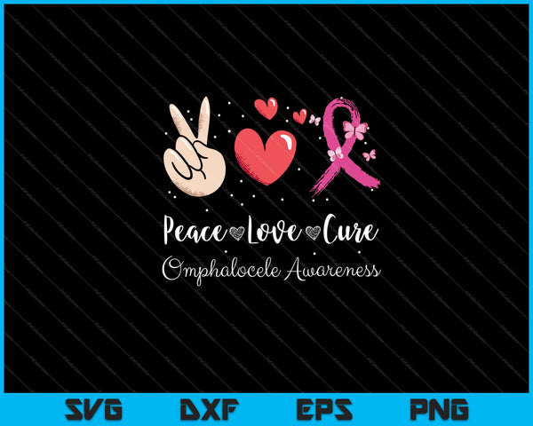 Peace Love Cure Omphalocele Awareness Svg Cutting Printable Files