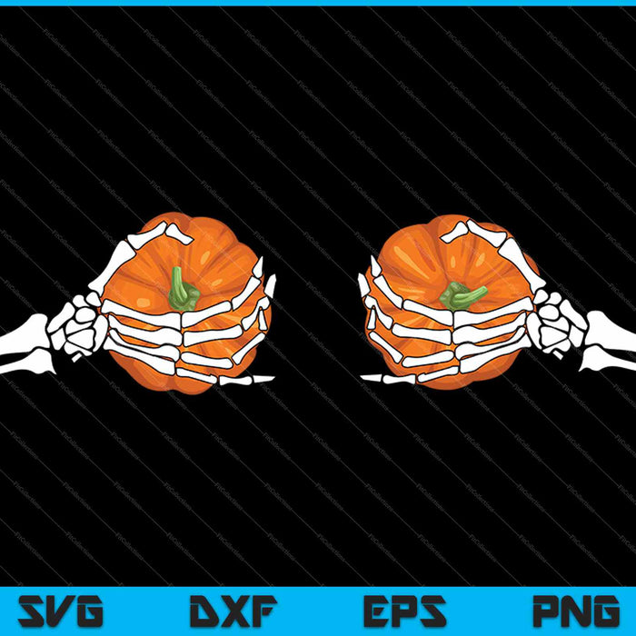 Pumpkin Boobs Skeleton Hands Funny Halloween Costume SVG PNG Cutting Printable Files Pumpkin Boobs Skeleton Hands Funny Halloween Costume SVG PNG Cutting Printable Files