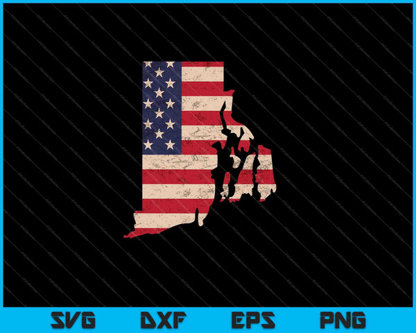 Rhode Island American Flag Vintage SVG PNG Cutting Printable Files