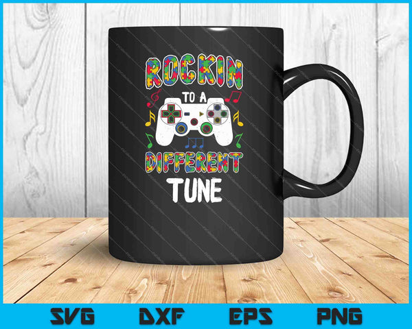 Rocking To A Different Tune Autism Awareness Gamer SVG PNG Cutting Printable Files