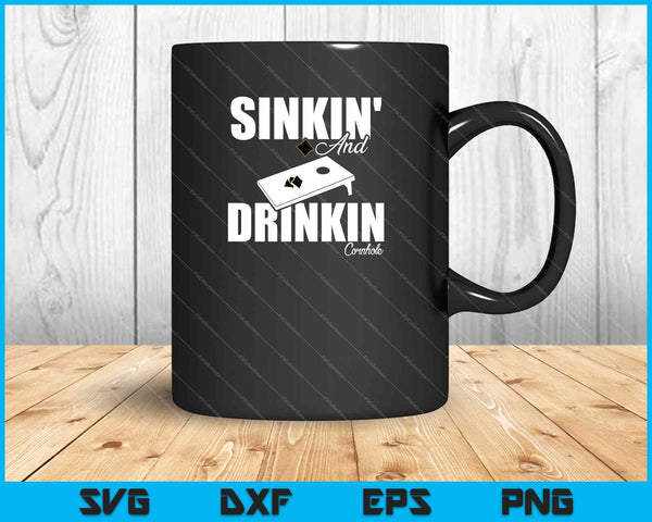 Sinkin' y bebiendo Cornhole SVG PNG cortando archivos imprimibles