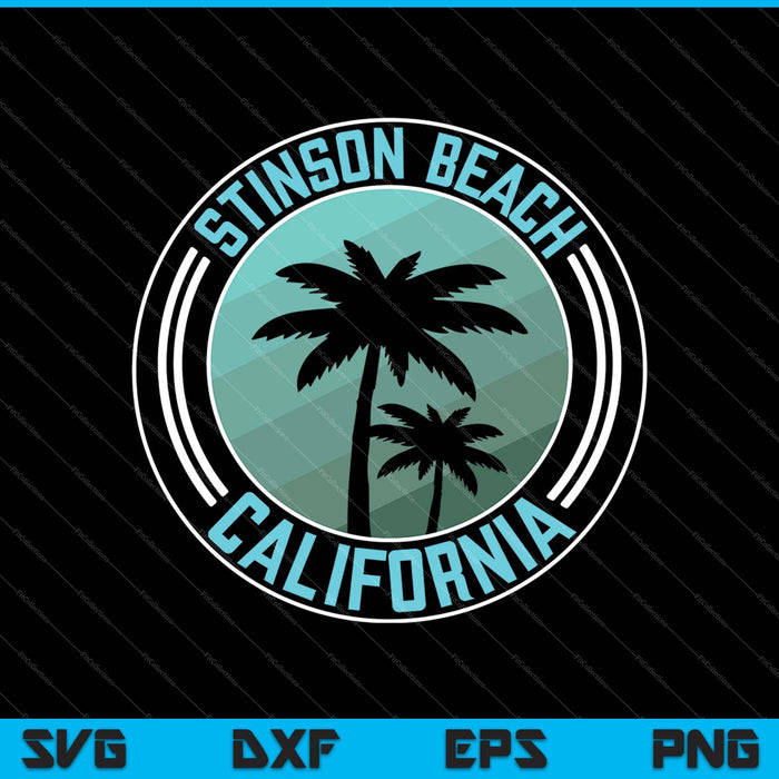 Stinson Beach California Retro SVG PNG Cutting Printable Files