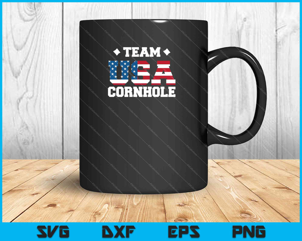 Team USA Cornhole Champion Bean Bag Toss SVG PNG Files creativeusarts