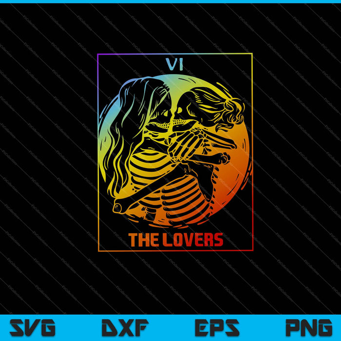 The Lovers Tarot Rainbow Goth Lesbian Skeleton SVG Cutting Printable Files The Lovers Tarot Rainbow Goth Lesbian Skeleton SVG Cutting Printable Files