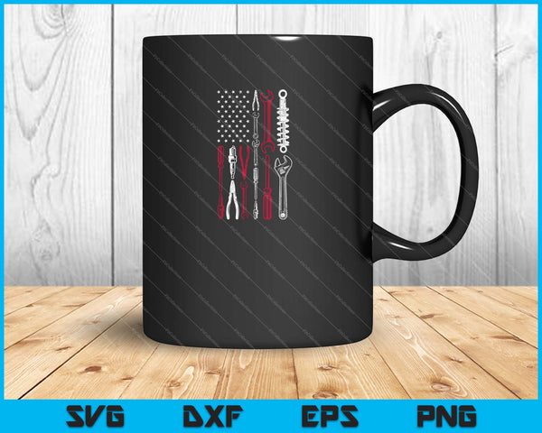 The Official Mechanic USA Flag SVG PNG Cutting Printable Files