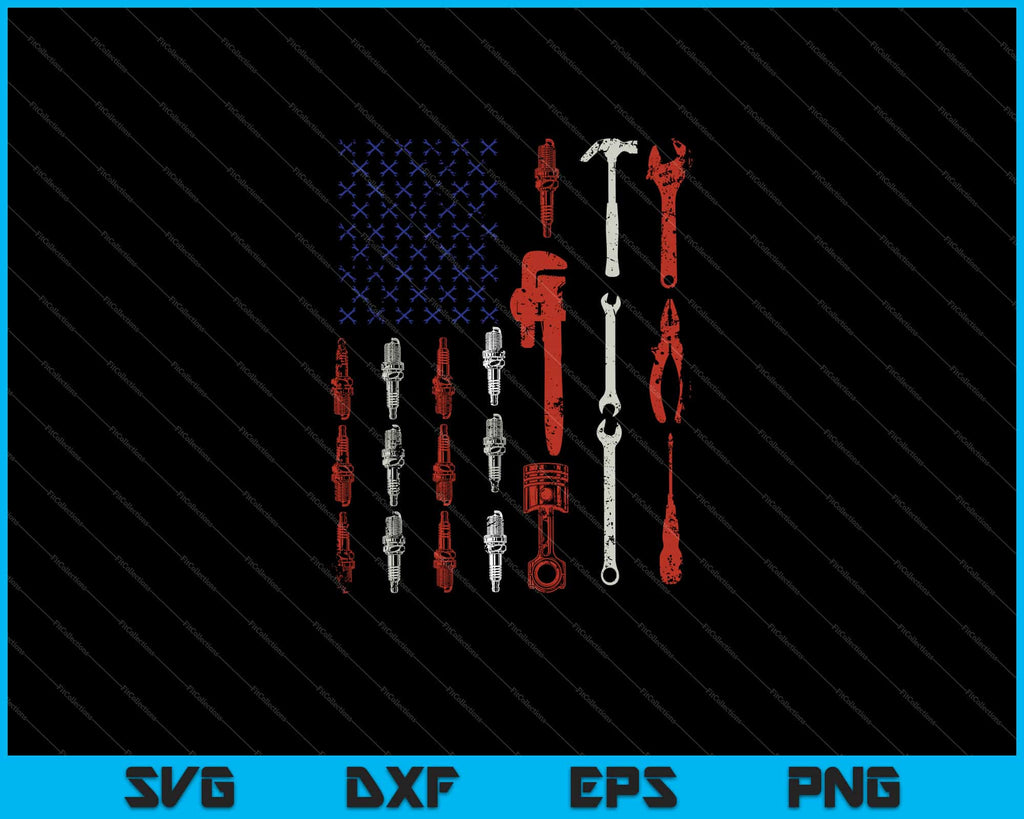 The Official Mechanic USA Flag Svg Printable Files – creativeusarts