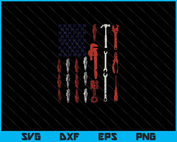 The Official Mechanic USA Flag Svg Cutting Printable Files