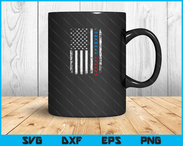 USA American Flag Cornhole Legend Champion Bean Bag SVG PNG Cutting Printable Files