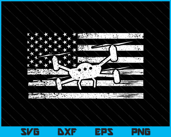 USA Flag FPV Drone Freestyle Race Quadcopter Pilot SVG PNG Files