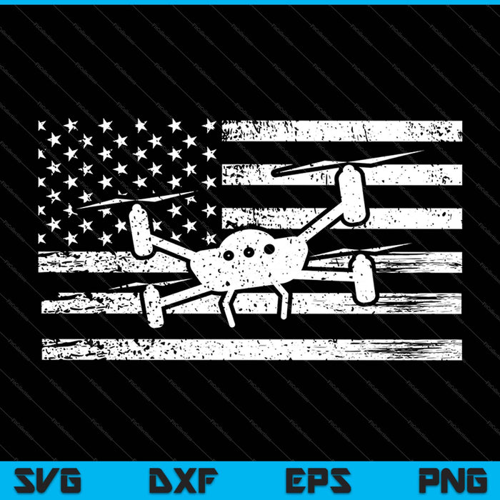 USA Flag FPV Drone Freestyle Race Quadcopter Pilot SVG PNG Files