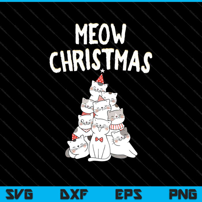 Ugly Cat Christmas Sweater Meow Christmas SVG PNG Cutting Printable Files