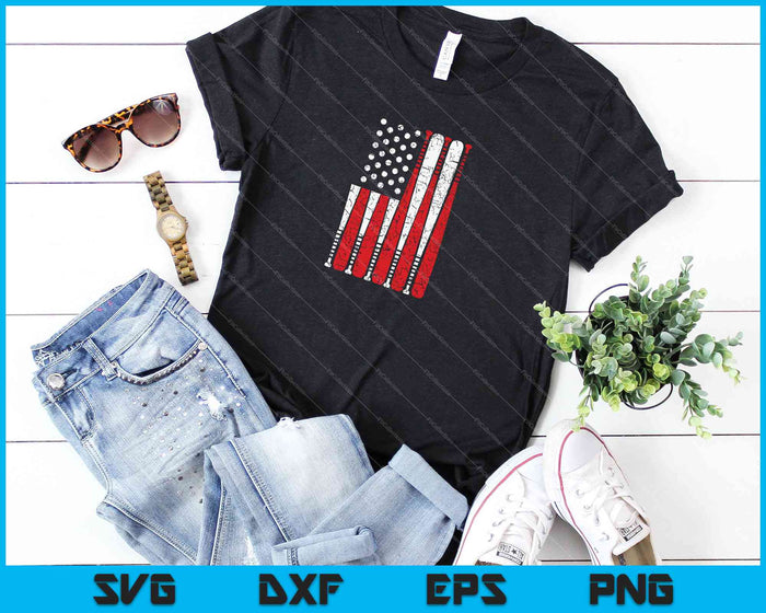 Vintage Baseball Bat American USA Flag SVG PNG Cutting Printable Files Vintage Baseball Bat American USA Flag SVG PNG Cutting Printable Files