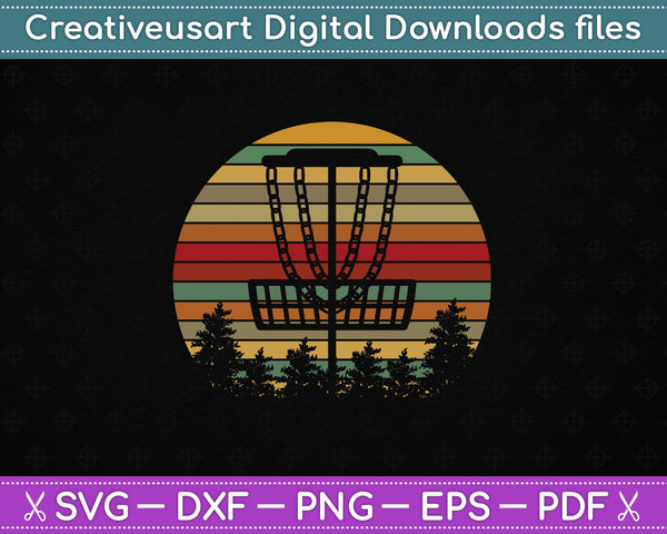 Vintage Disc Golf Frisbee Golf Frolf Flying Disc SVG PNG Cutting Printable Files
