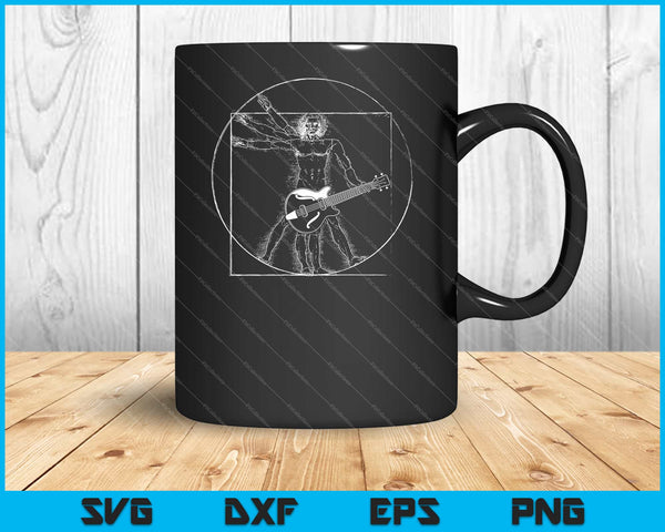 Vitruvian Man Guitar Music Player Da Vinci Guitarist Svg Cutting Printable Files