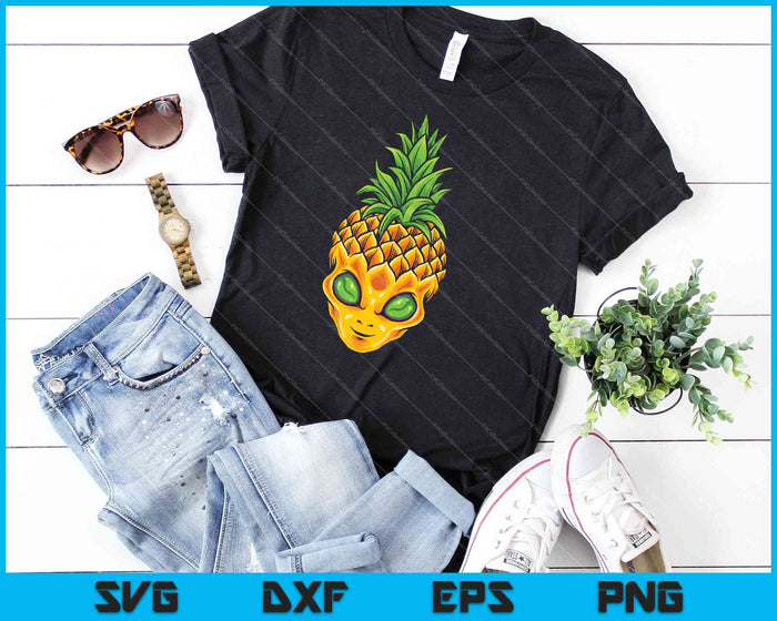 Funny Pineapple Alien Ananas Face Scary Halloween SVG PNG Cutting Printable Files Funny Pineapple Alien Ananas Face Scary Halloween SVG PNG Cutting Printable Files
