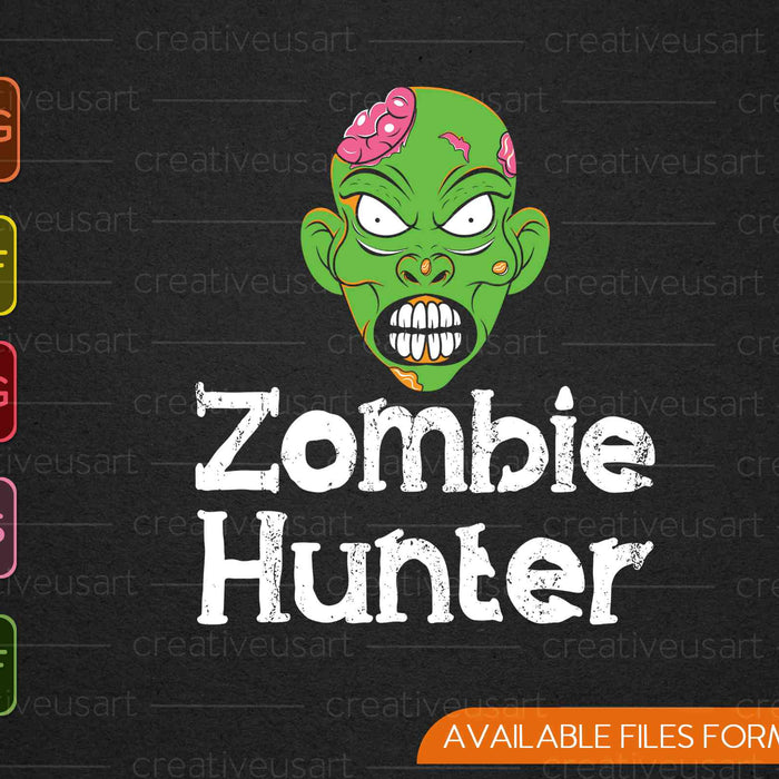 Zombie Hunter SVG PNG snijden afdrukbare bestanden  Zombie Hunter SVG PNG snijden afdrukbare bestanden
