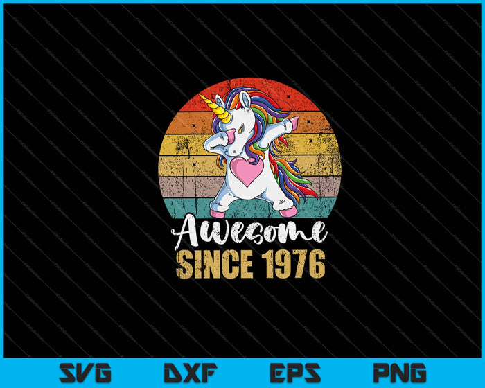 impresionante desde 1976 Cumpleaños Svg Cortando archivos imprimibles impresionante desde 1976 Cumpleaños Svg Cortando archivos imprimibles